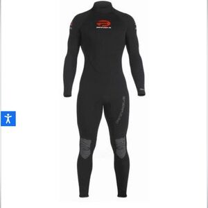 Pinnacle Men's Shadow 2 1.5mm Full Wetsuit-Black-Dive/SCUBA-Size Large